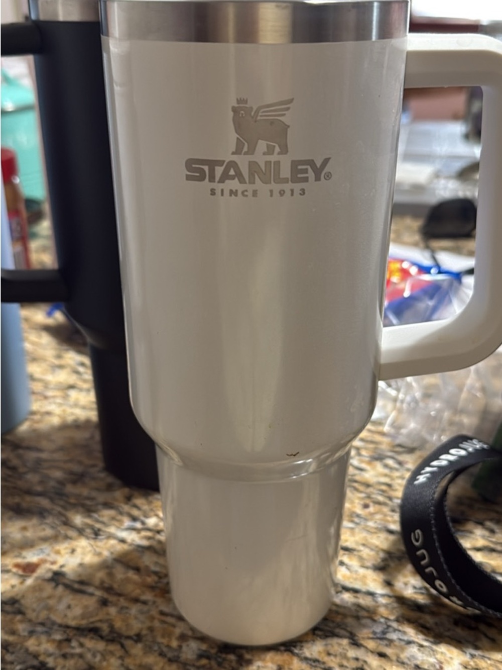 Stanley White Stainless Steel Travel Mug with Handle